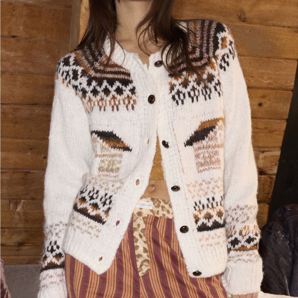NWT BDG Cottage Fairisle Knit Cardigan